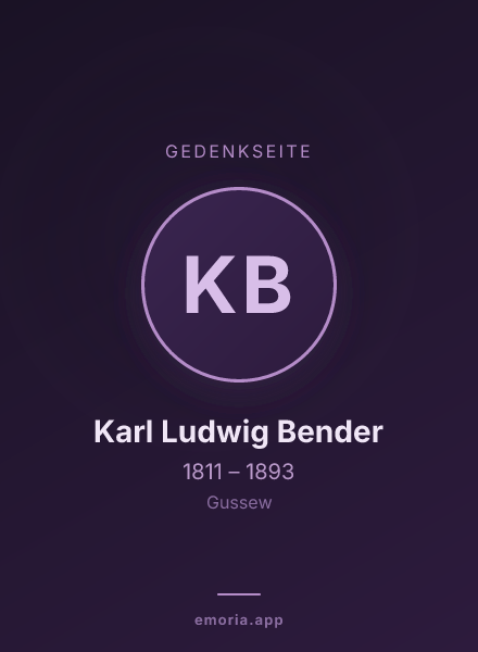 Gedenkportrait von Karl Ludwig Bender