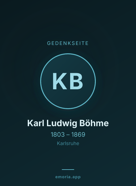 Gedenkportrait von Karl Ludwig Böhme