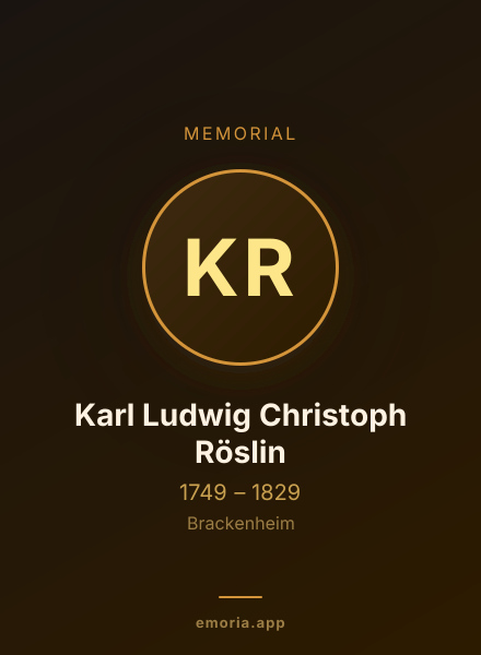 Memorial portrait of Karl Ludwig Christoph Röslin
