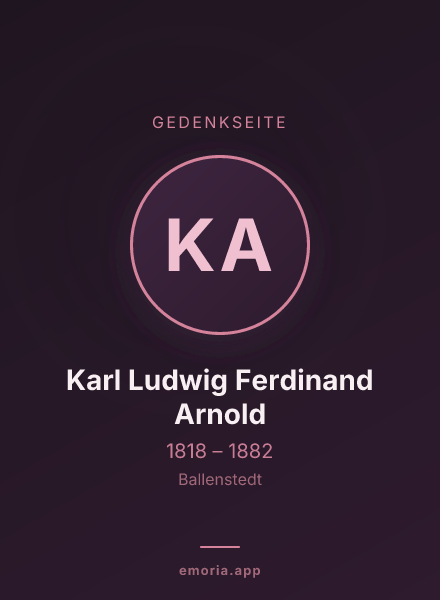 Gedenkportrait von Karl Ludwig Ferdinand Arnold