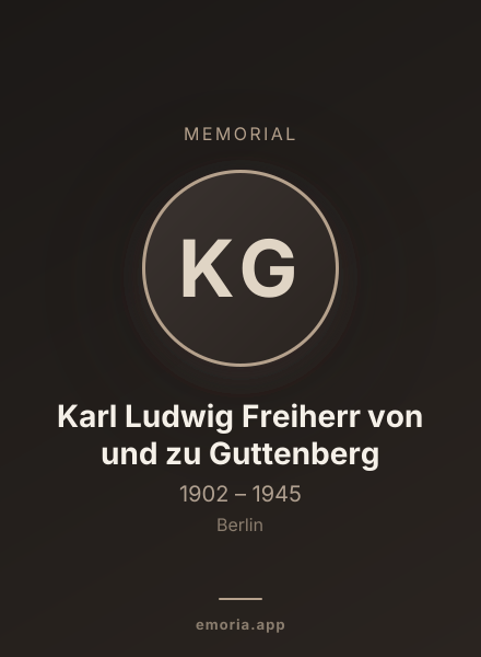 Memorial portrait of Karl Ludwig Freiherr von und zu Guttenberg