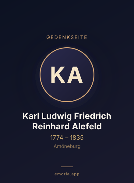 Gedenkportrait von Karl Ludwig Friedrich Reinhard Alefeld