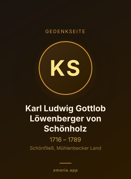 Gedenkportrait von Karl Ludwig Gottlob Löwenberger von Schönholz
