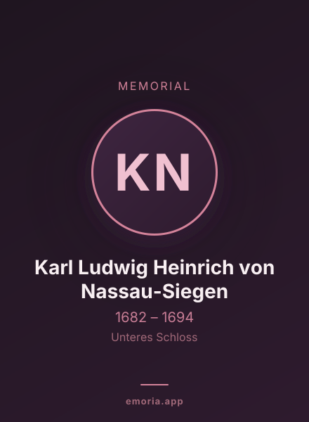 Memorial portrait of Karl Ludwig Heinrich von Nassau-Siegen