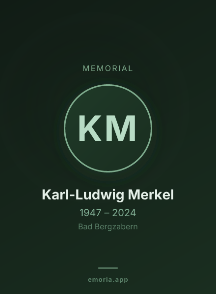 Memorial portrait of Karl-Ludwig Merkel