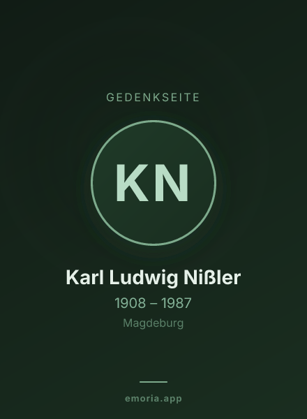 Gedenkportrait von Karl Ludwig Nißler