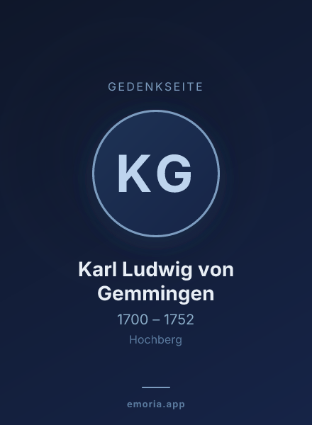 Gedenkportrait von Karl Ludwig von Gemmingen