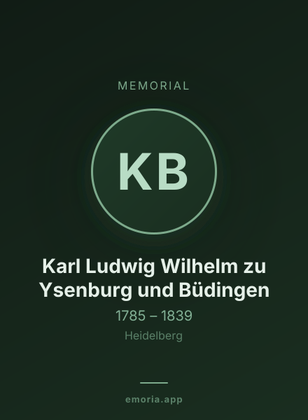Memorial portrait of Karl Ludwig Wilhelm zu Ysenburg und Büdingen