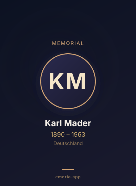 Memorial portrait of Karl Mader