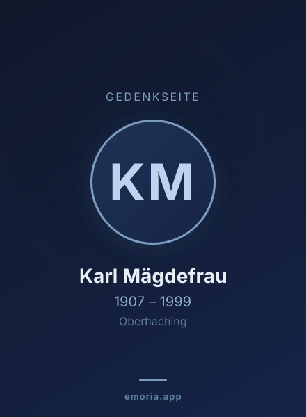 Gedenkportrait von Karl Mägdefrau
