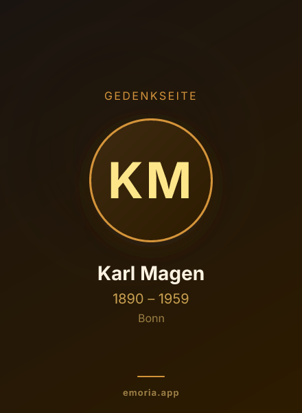 Gedenkportrait von Karl Magen