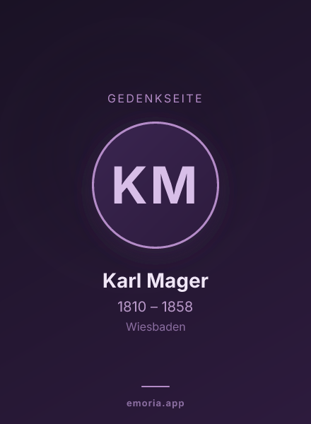 Gedenkportrait von Karl Mager