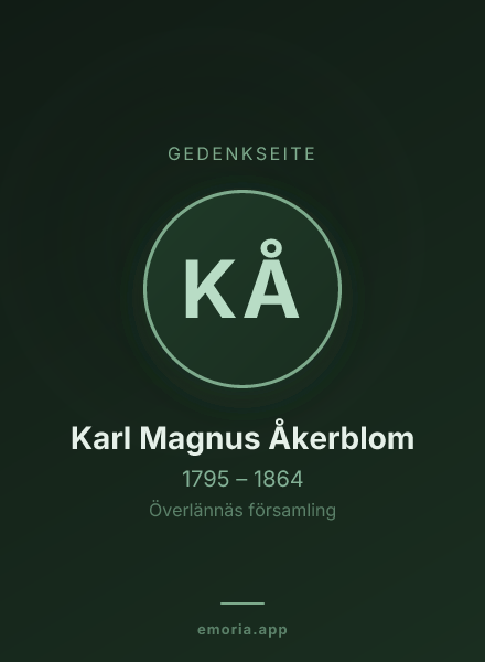 Gedenkportrait von Karl Magnus Åkerblom
