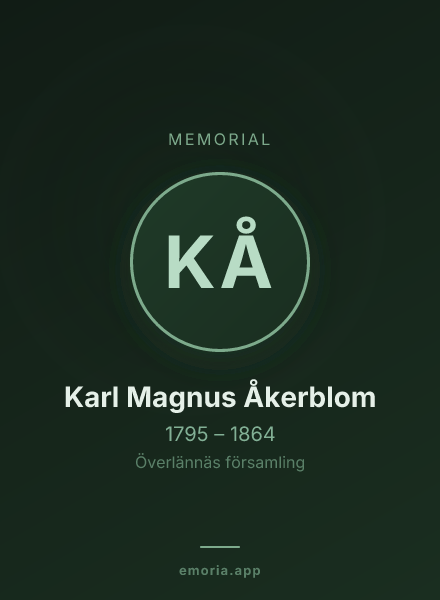 Memorial portrait of Karl Magnus Åkerblom