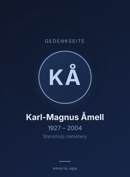 Gedenkportrait von Karl-Magnus Åmell