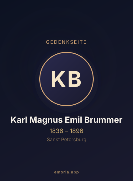 Gedenkportrait von Karl Magnus Emil Brummer