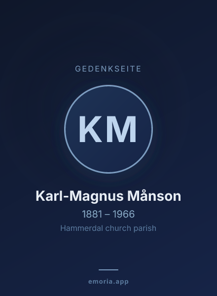 Gedenkportrait von Karl-Magnus Månson