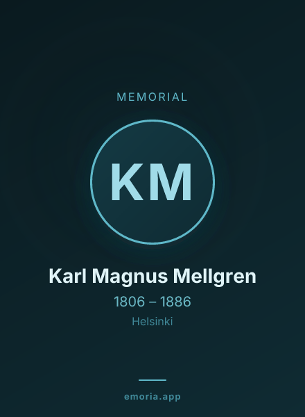 Memorial portrait of Karl Magnus Mellgren
