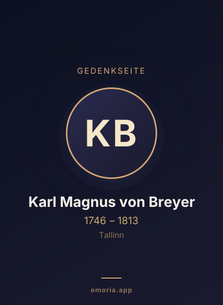 Gedenkportrait von Karl Magnus von Breyer