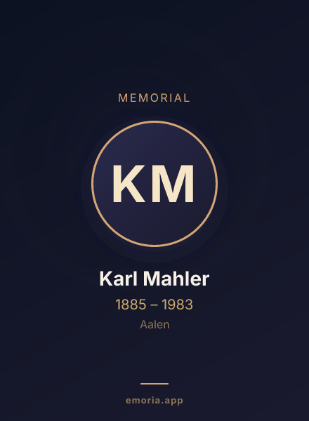 Memorial portrait of Karl Mahler