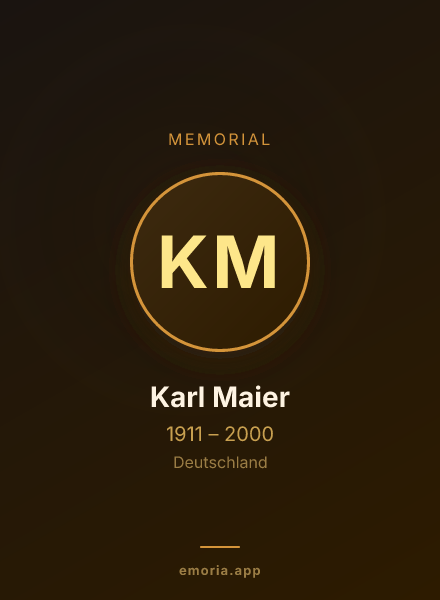 Memorial portrait of Karl Maier