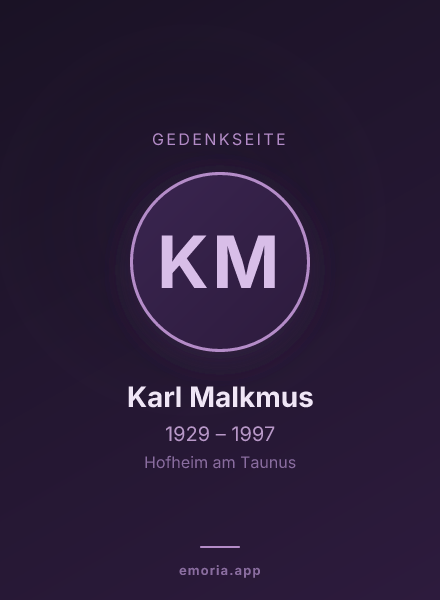 Gedenkportrait von Karl Malkmus