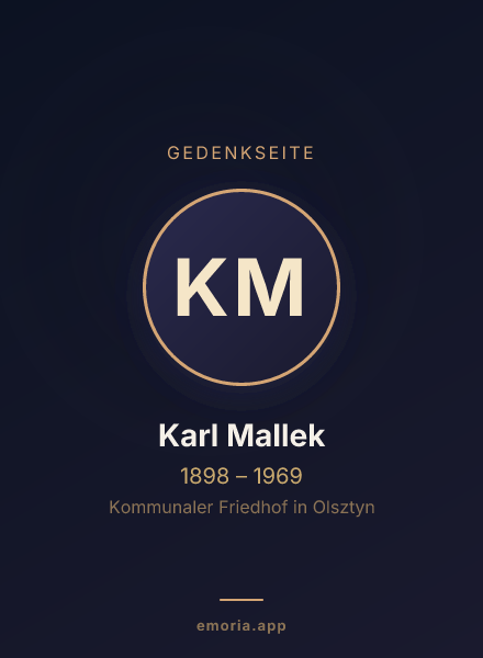 Gedenkportrait von Karl Mallek
