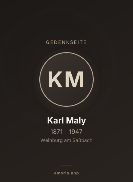 Gedenkportrait von Karl Maly