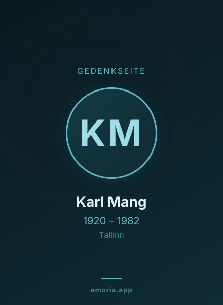 Gedenkportrait von Karl Mang