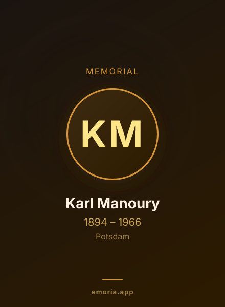 Memorial portrait of Karl Manoury