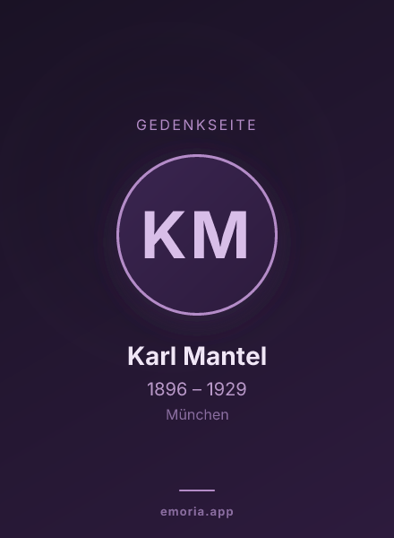 Gedenkportrait von Karl Mantel