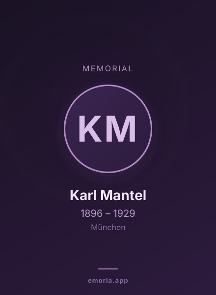 Memorial portrait of Karl Mantel
