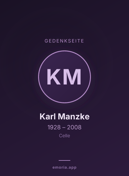 Gedenkportrait von Karl Manzke