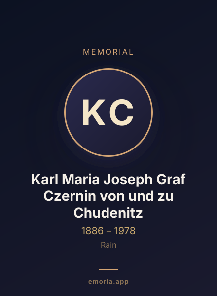 Memorial portrait of Karl Maria Joseph Graf Czernin von und zu Chudenitz