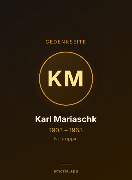 Gedenkportrait von Karl Mariaschk