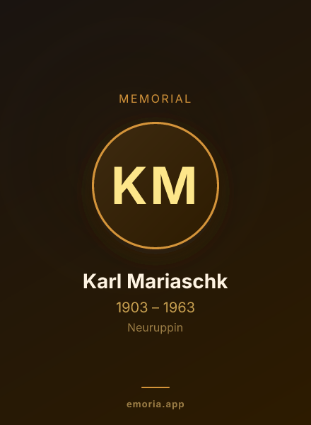 Memorial portrait of Karl Mariaschk