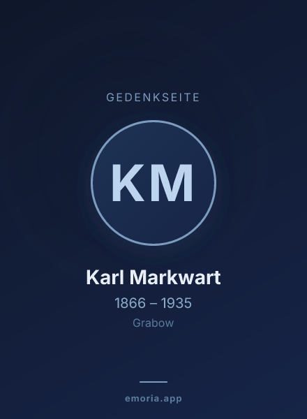 Gedenkportrait von Karl Markwart