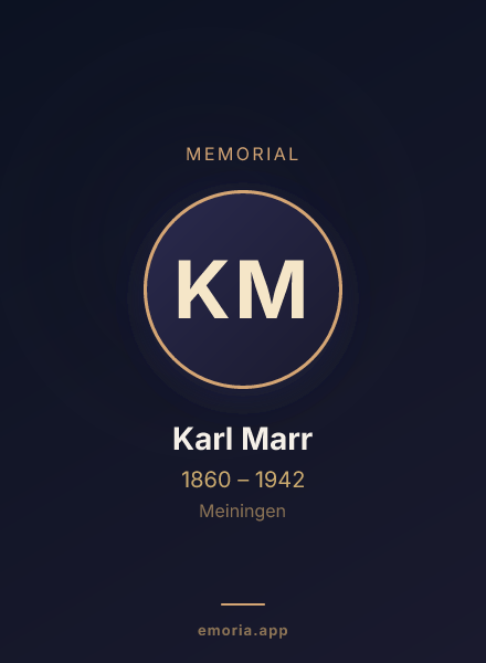 Memorial portrait of Karl Marr