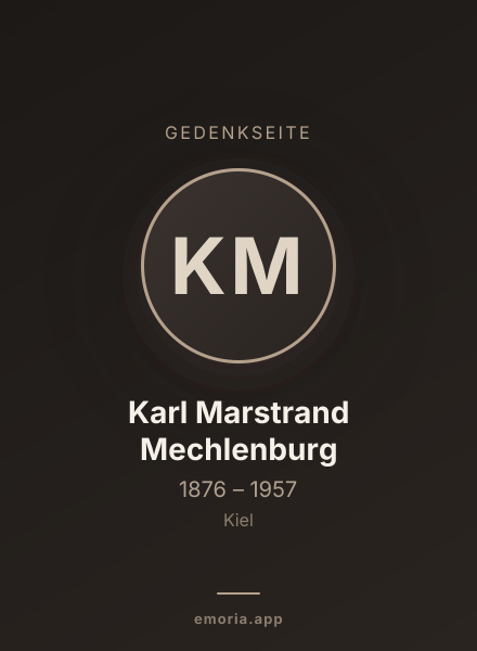Gedenkportrait von Karl Marstrand Mechlenburg