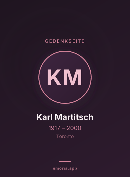 Gedenkportrait von Karl Martitsch