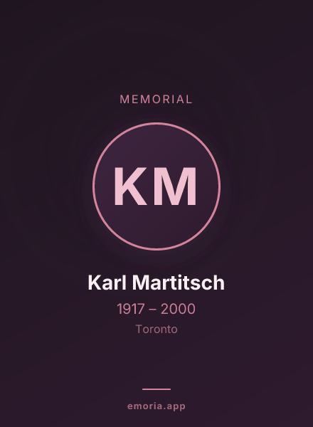 Memorial portrait of Karl Martitsch