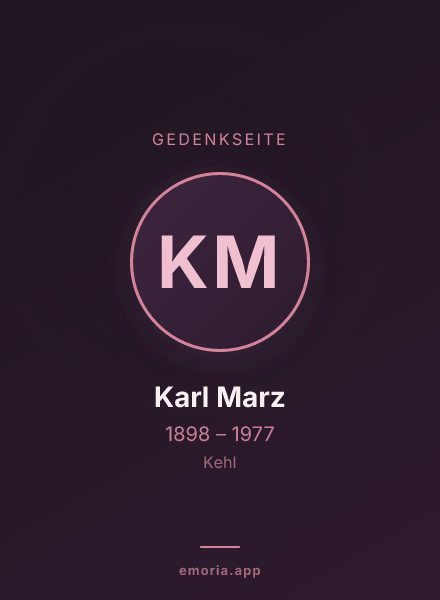Gedenkportrait von Karl Marz