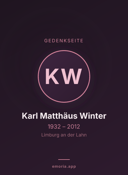 Gedenkportrait von Karl Matthäus Winter