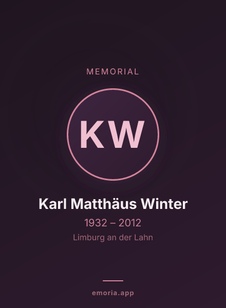 Memorial portrait of Karl Matthäus Winter