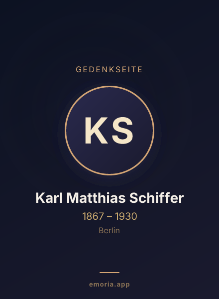 Gedenkportrait von Karl Matthias Schiffer
