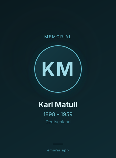 Memorial portrait of Karl Matull