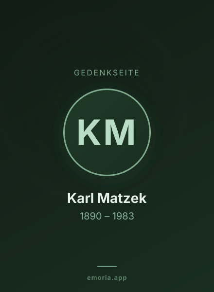 Gedenkportrait von Karl Matzek