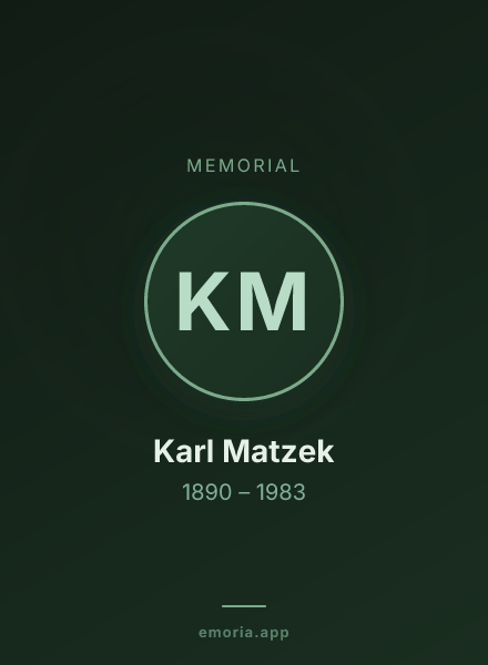 Memorial portrait of Karl Matzek