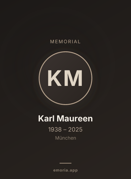 Memorial portrait of Karl Maureen