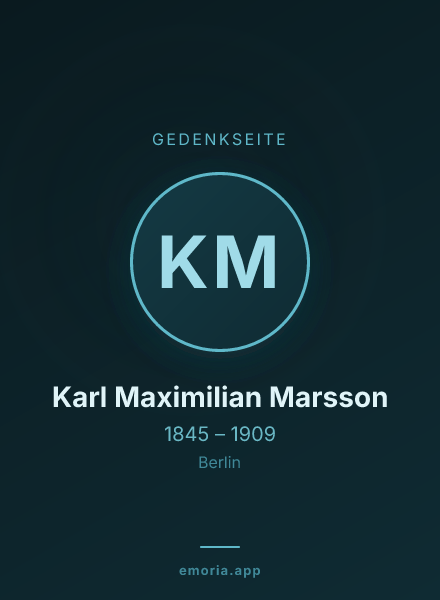 Gedenkportrait von Karl Maximilian Marsson